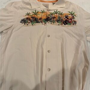 Tommy Bahama x Disney MENS Off-White Camp shirt size large EUC